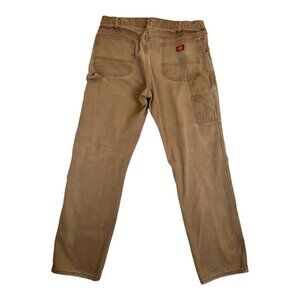 Dickies Carpenter Canvas Pants Workwear Utility Brown Size 38x36 Stained Grunge